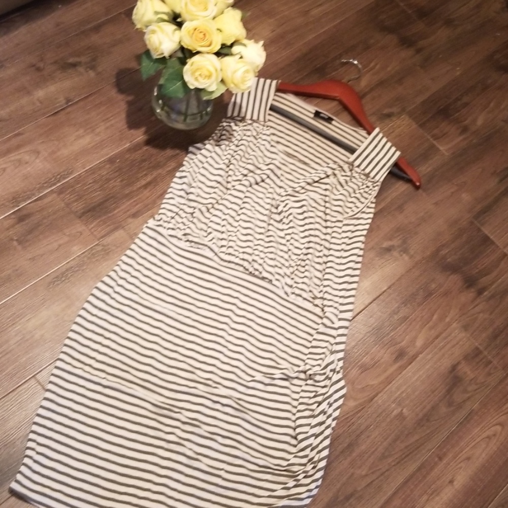 Super stretch striped nautical sleeveless dress - Picture 1 of 5
